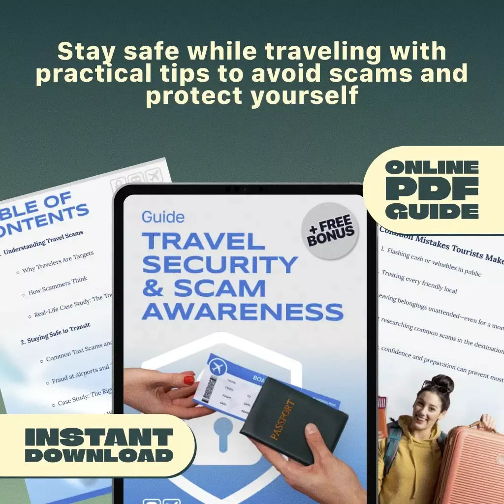 Travel Security & Scam Awareness Guide | Digital Safety Handbook for Tourists, Solo Travelers & Business Trips